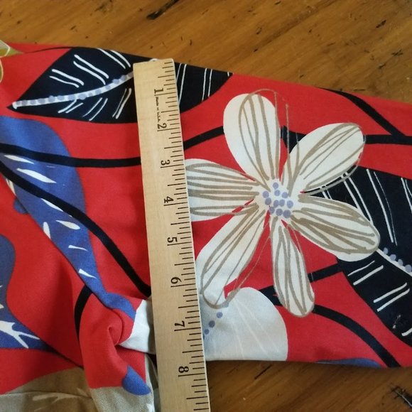 Westbound Sz M Red Floral Canvas Jacket Pockets 3/4 Sleeve Art to Wear Y2K - Picture 11 of 11